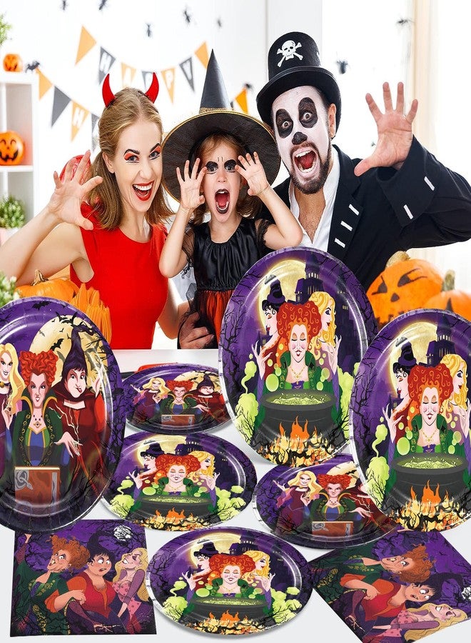 Omto 40Pack Hocus Pocus Party Supplies include 20Pcs plates, 20 napkins for Kids Hocus Pocus birthday party decoration - Image 3
